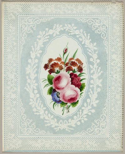 Uten tittel Valentine (blomster på blonder) av Unknown artist