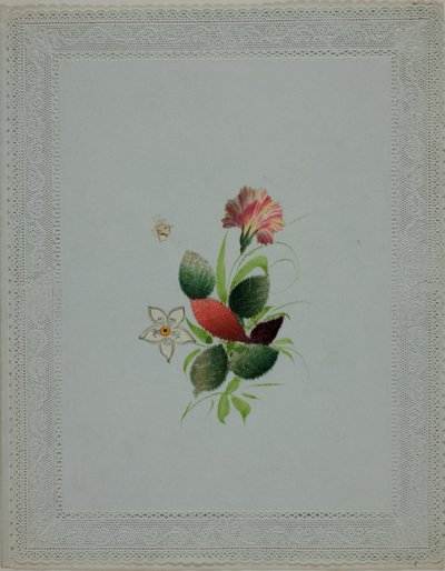 Uten tittel Valentine (rosa og hvite blomster) av Unknown artist