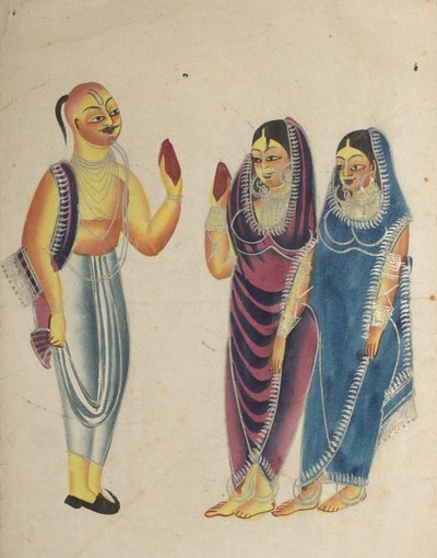 Vaishnava Devotee med to kvinner av Unknown artist