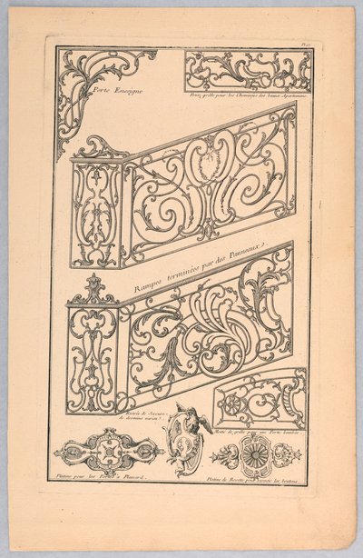 Ulike design for dekorativt metallarbeid av Unknown artist
