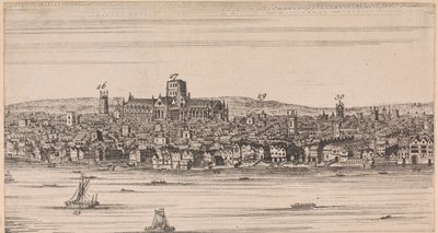 Utsikt over gamle St. Pauls over elven av Unknown artist