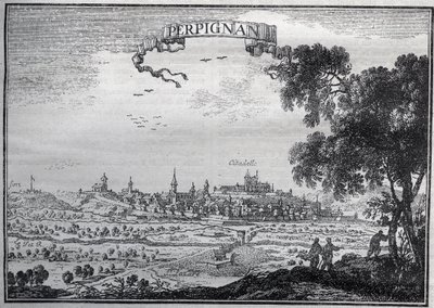 Utsikt over Perpignan på 1600-tallet - Utsikt over Perpignan på 1600-tallet - av Unknown artist