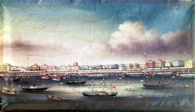 Utsikt over Shanghai havn, rundt 1850. av Unknown artist