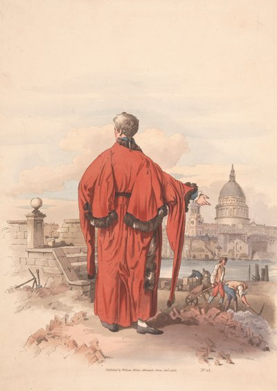 Utsikt over St. Pauls på den andre siden av elven med gowned figur i forgrunnen av Unknown artist