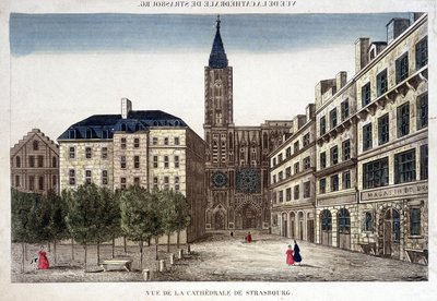 Utsikt over katedralen i Strasbourg på 1700-tallet. av Unknown artist