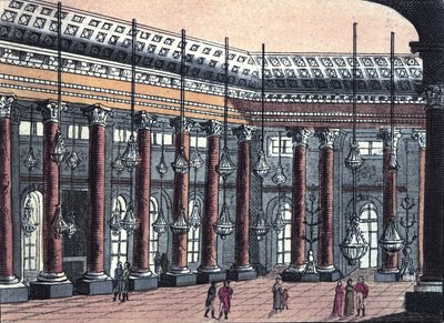 Utsikt over en seremoniell hall til Schönbrunn slott, tidligere residens for den østerrikske keiserfamilien, gravering fra 1820 av Unknown artist