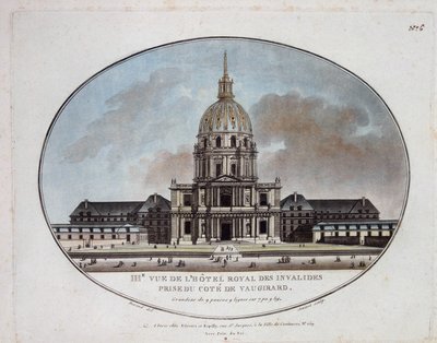 Utsikt over Hotel Royal des Invalides - gravering av Unknown artist