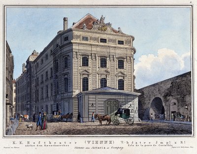 Utsikt over National Hoftheater i Wien på 1800-tallet. av Unknown artist
