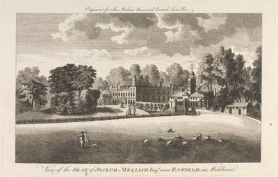 Utsikt over setet til Joseph Mellish, Esquire nær Enfield i Middlesex, ytre forstad - nord av Unknown artist