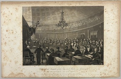 Utsikt over USAs senat i sesjon av Unknown artist