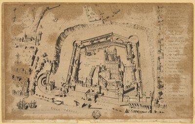 Utsikt over Tower of London i 1553 av Unknown artist
