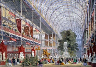 Utsikt over verdensutstillingen på Crystal Palace, bygget av Joseph Paxton for anledningen, i 1851 i London av Unknown artist