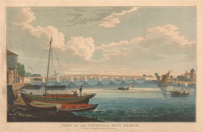Utsikt over Vauxhall Iron Bridge av Unknown artist