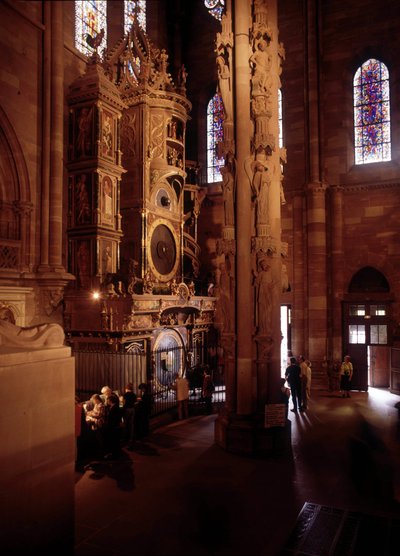 Utsikt over den astronomiske klokken til katedralen i Strasbourg. Bas Rhin (67) av Unknown artist