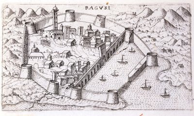 Utsikt over byen Ragusa på 1500-tallet. av Unknown artist