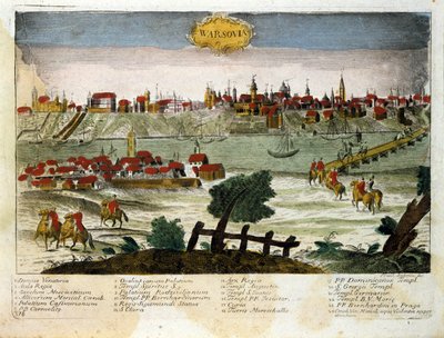Utsikt over byen Warszawa i Polen. Slutten av 1700-tallet av Unknown artist
