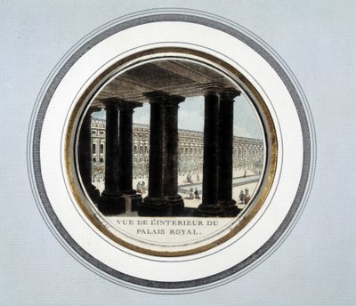 Utsikt over det indre av det kongelige slott - gravering av Unknown artist