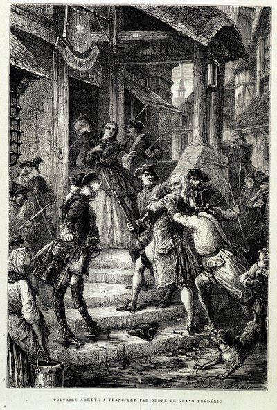 Voltaire in Frankfurt auf Befehl des großen Friedrich II. verhaftet - in „Geschichte Frankreichs von den frühesten Zeiten bis 1789“ von M. Guizot. von Unknown artist