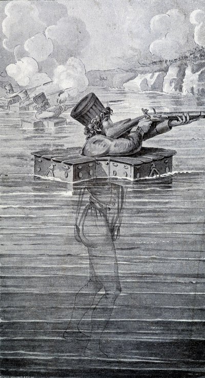 Krigsdrakt fra 1800-tallet. Gravering av 1800-tallet. av Unknown artist