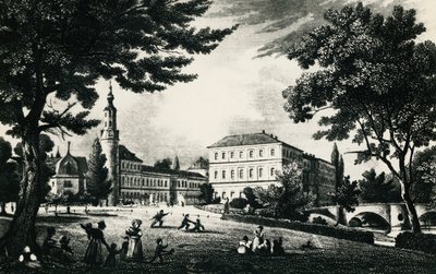 Weimar City Castle, gravering, Tyskland av Unknown artist