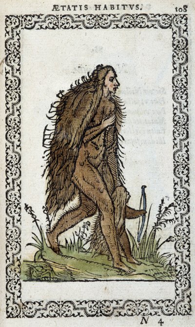 Vill kvinne og hennes barn - i "" Habits et effigies"" av Jean Sluperius av Unknown artist