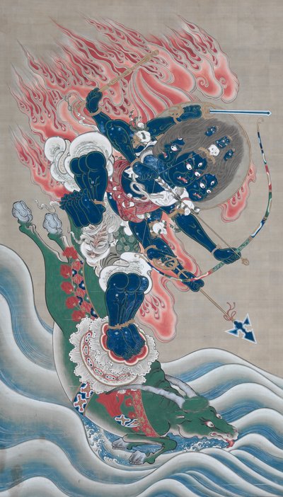 Visdomskongen med stor fryktinngytende kraft (Daiitoku Myōō) av Unknown artist