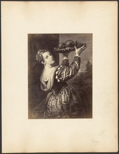 [Arbeid utført etter Titians «Jente med fruktfat»] av Unknown artist