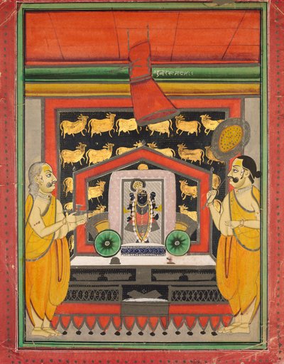Tilbedelse av Dvaraka Nathji på Kankroli av Unknown artist