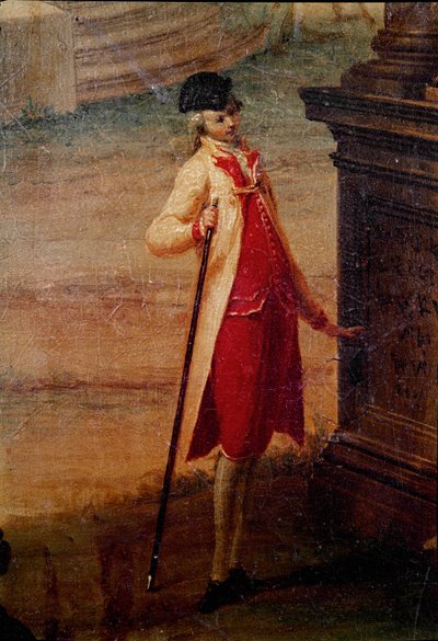 Ung mann av det venetianske aristokratiet Detalj. Anonymt maleri. Galleria del 