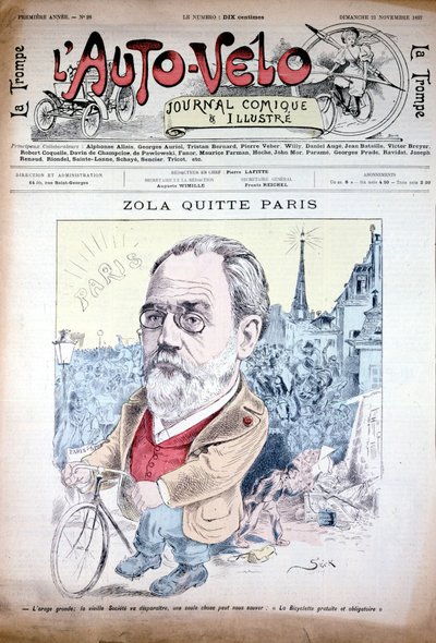 Zola forlater Paris på sykkel - i "" l