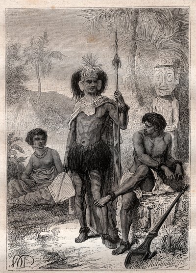 innfødte på Marquesas-øyene - Reise til kaptein James Cook av Unknown artist