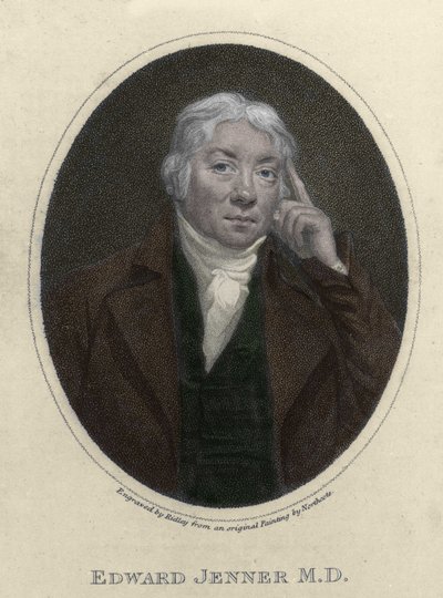 portrett av Edward Jenner (1749-1823), engelsk lege, oppdager av immunitet mot kopper. av Unknown artist