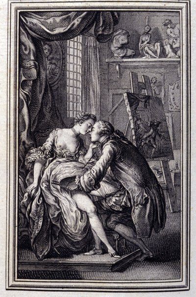 tabellen- i "" Fortellinger og noveller på vers"" av Jean La Fontaine. 1762. av Unknown artist