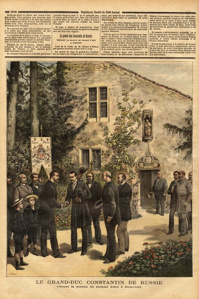 besøket av Konstantin Nicolajevitsj Romanov (1827-1892) storhertug av Russland og fetter til tsar Alexander III (1845-1894), i huset til Jeanne d
