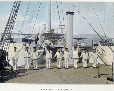 Exercise des Signals - i "" Militært album - Navy: Life on board" av Unknown photographer