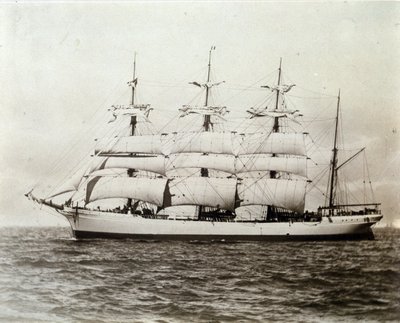 Fransk seilbåt Emile Renouf utenfor Le Havre 02.07.1897 Fotografering av Unknown photographer