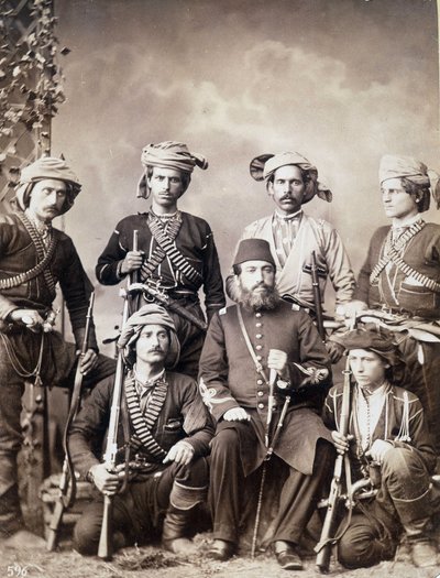 Georgiske krigere fra Batum (eller Batumi) byen Georgia, hovedstaden i Adjaria av Unknown photographer