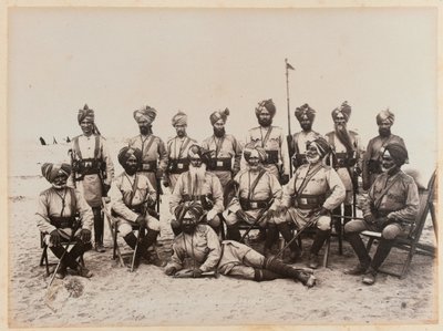 Indiske offiserer fra det niende bengalske kavaleriet, 1885 av Unknown