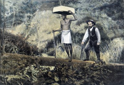 Kentzer: gullsøker og dens bærer - fotografi, slutten av 1800-tallet av Unknown photographer