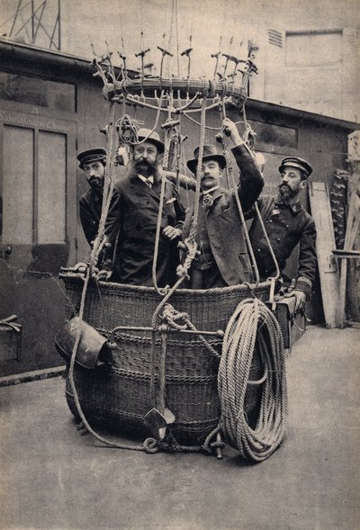 Fotografisk iscenesettelse med luftballong. Fotografi, sent på 1800-tallet, Paris. Coll. Selva. av Unknown photographer