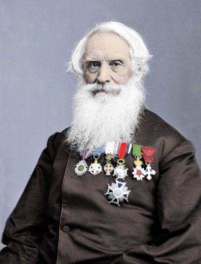 Portrett av den amerikanske oppfinneren Samuel Finley Breese Morse (1791-1872) fotografi rundt 1860. av Unknown photographer
