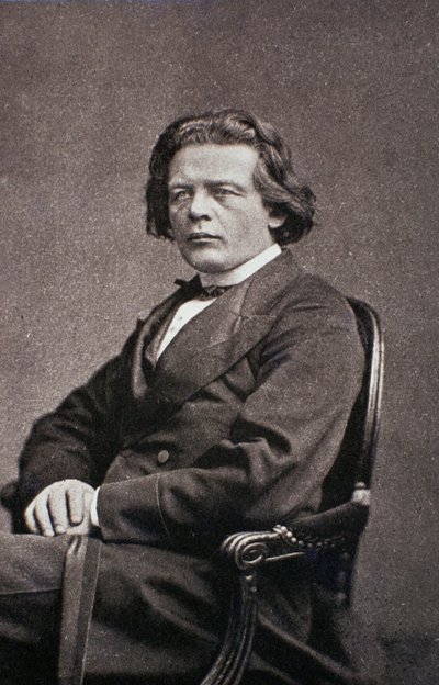 Portrett av Anton Rubinstein (s/hvitt bilde) av Unknown photographer