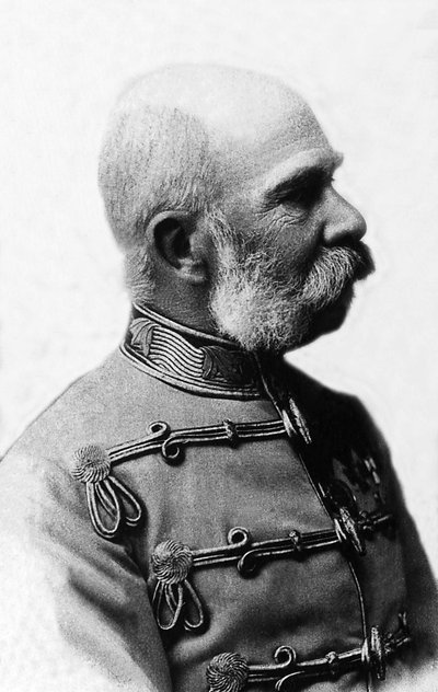 Portrett av Francois-Joseph (Francois Joseph) I av Østerrike (1830-1916), keiser av Østerrike fra 1848 til 1916, konge av Böhme og konge av Ungarn fra 1867 til 1916. av Unknown photographer