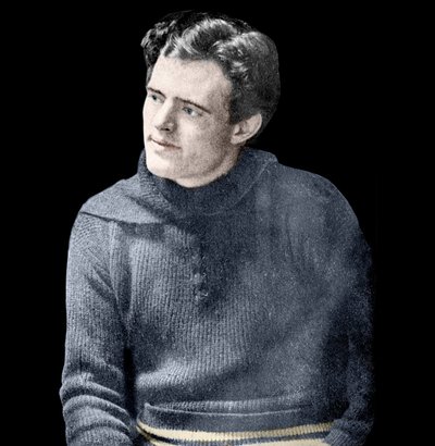 Portrait of Jack London (1876-1916), American novelist. av Unknown photographer