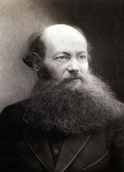Portrett av prins Peter (Piotr) Alekseyevich Kropotkin (1842-1921), russisk revolusjonær og anarkist. av Unknown photographer