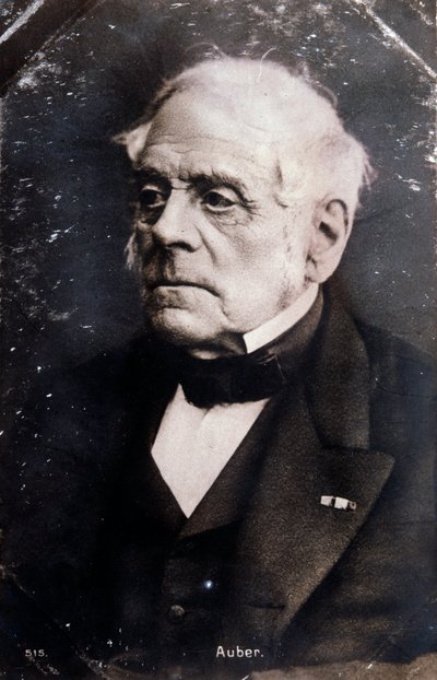 Portrett av den engelske komponisten Daniel Francois Esprit Auber (1782-1871) Fotografi. 1800-tallet. Milano, biblioteca del conservatorio av Unknown photographer