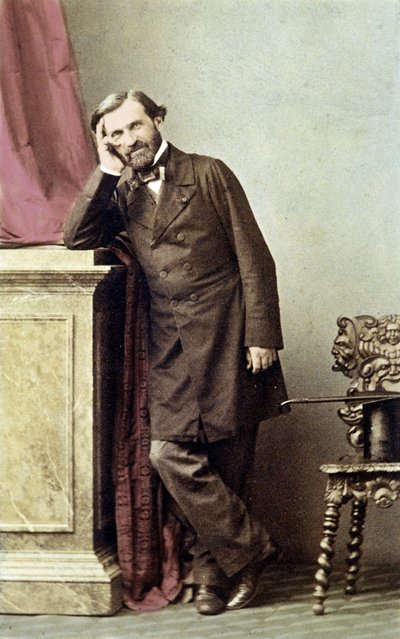 Portrett av den italienske komponisten Giuseppe Verdi (1813 - 1901). av Unknown photographer