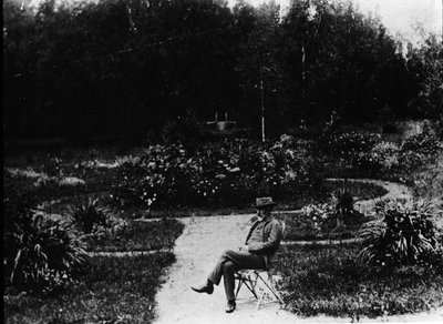 Portrett av komponisten Piotr eller Peter Ilyich Tchaikovsky (eller Tchaikovsky eller Cajkovskij eller Tschaikowsky av Unknown photographer