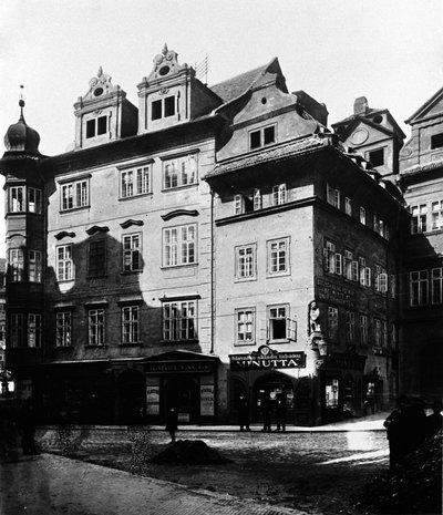 Praha, huset Minutta, der forfatteren Franz Kafka bodde mellom 1889 og 1896. av Unknown photographer