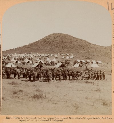 Royal Horse Artillery, Slingersfontein, Boer War, ca. 1899 (fotografi, stereoskopisk) av Unknown photographer